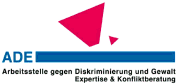 Logo ADE, Arbeitsstelle gegen Diskriminierung und Gewalt – Expertise & Konfliktberatung