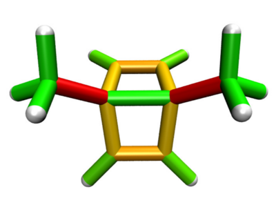 Strain analysis of a derivative of Dewar benzene