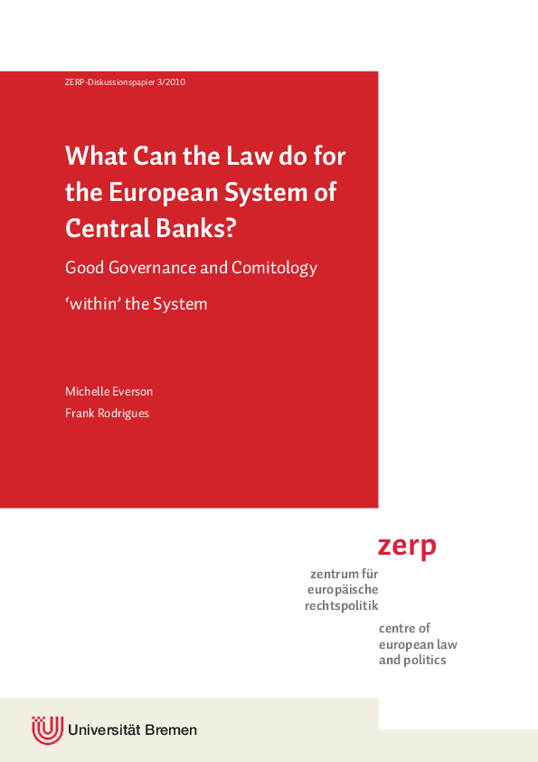 What Can the Law do for the European System of Central Banks? Good Governance and Comitology 'within' the System