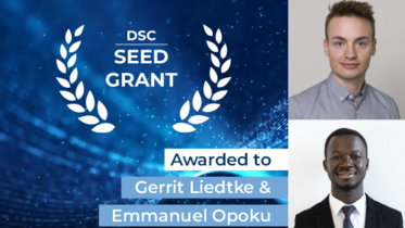 Photo of funding recipients and DSC Seed Grant Logo