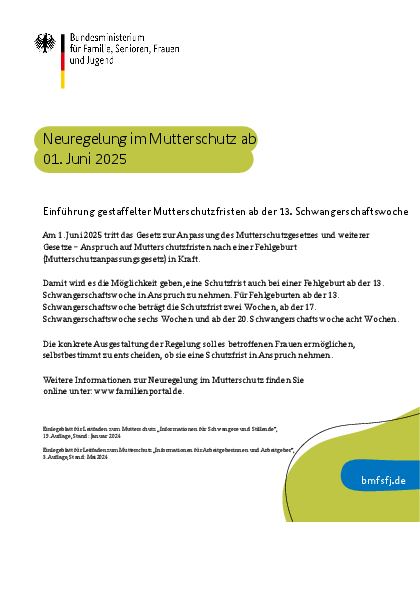 Neuregelung im Mutterschutz 2025 2