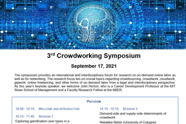 Shows part of the flyer of the Crowdworking Symposium
