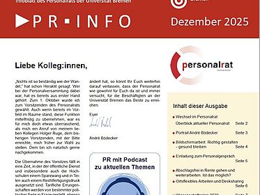 Titelseite PR Info Ausgabe 26 - Dezember 2025