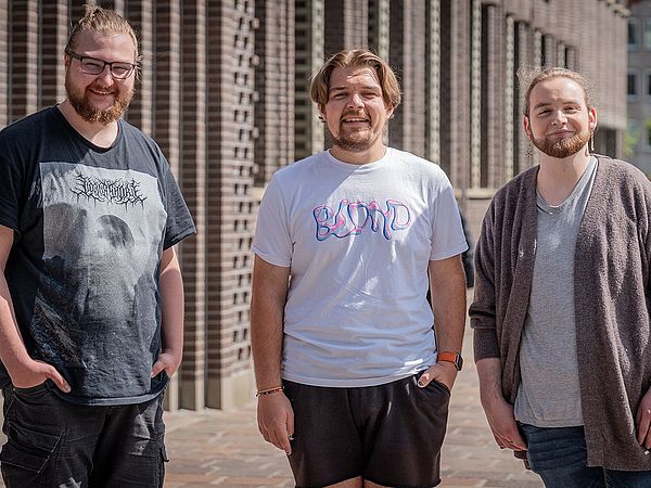 Students Manuel Mischewski Gil, Vincent Wagener and Nils Kaufholz