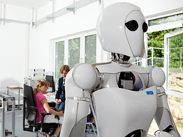A robot in the research lab at DFKI