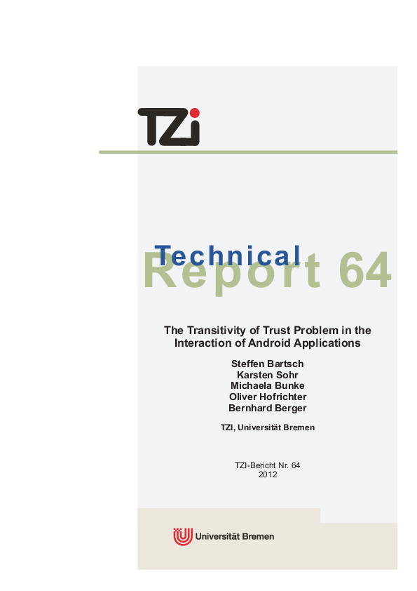 The Transitivity of Trust Problem in the Interaction of Android Applications