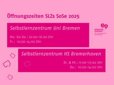 Die Öffnungszeiten der SLZ als Grafik