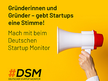 Deutscher Startup Monitor Bild Megafon "Gründerinnen und Gründer - gebt STartups eine Stimme!"