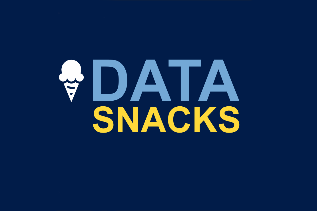 Schriftzug Data Snacks with an ice cream icon