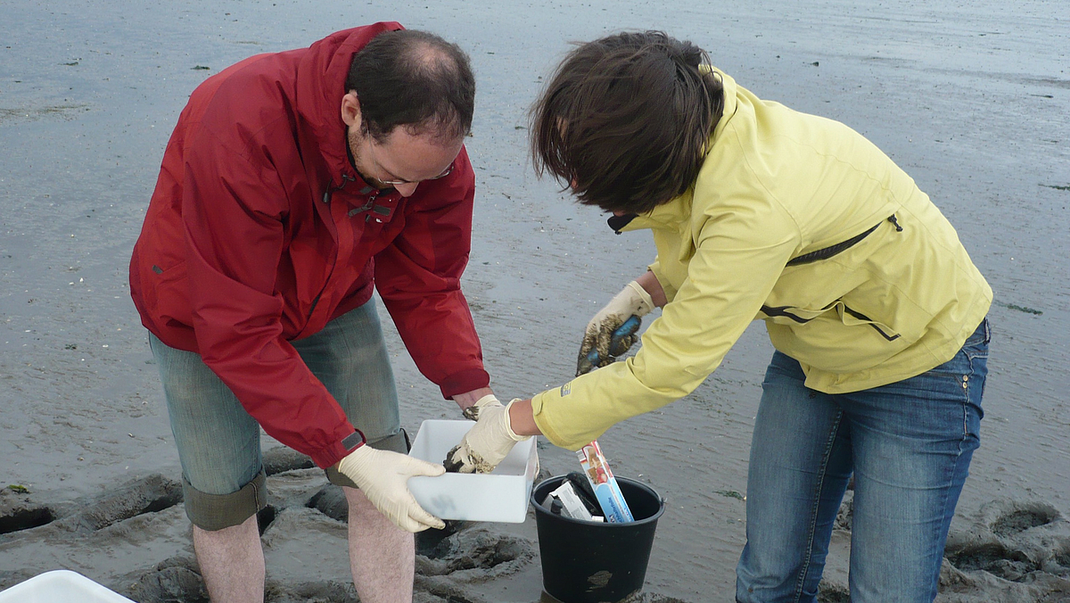 At the beginning of a scientific project, we usually take samples. Sometimes this happens under difficult conditions such as storms, heat or heavy seas. In this case, it was the stickiness of the silt.