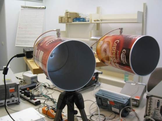 Construction of an antenna from empty cappuccino cans