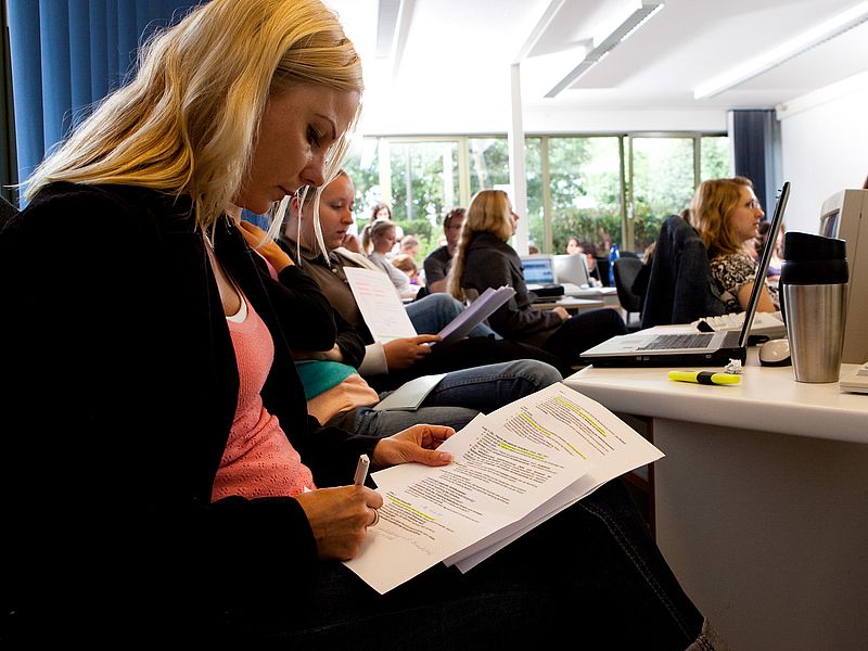 Attentive listeners in the computer lab.