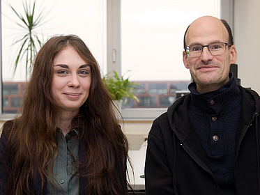 young woman with her host 