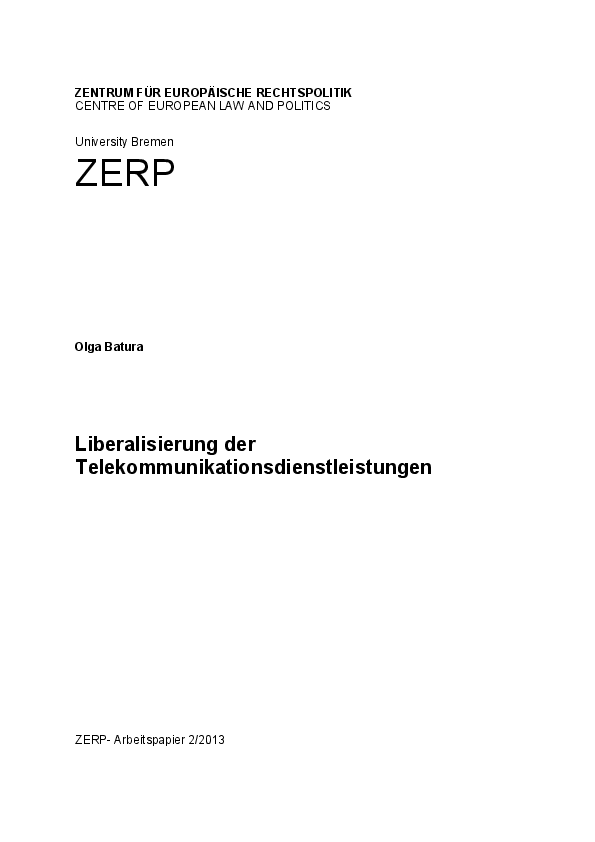 Liberalisierung der Telekommunikationsdienstleistungen
