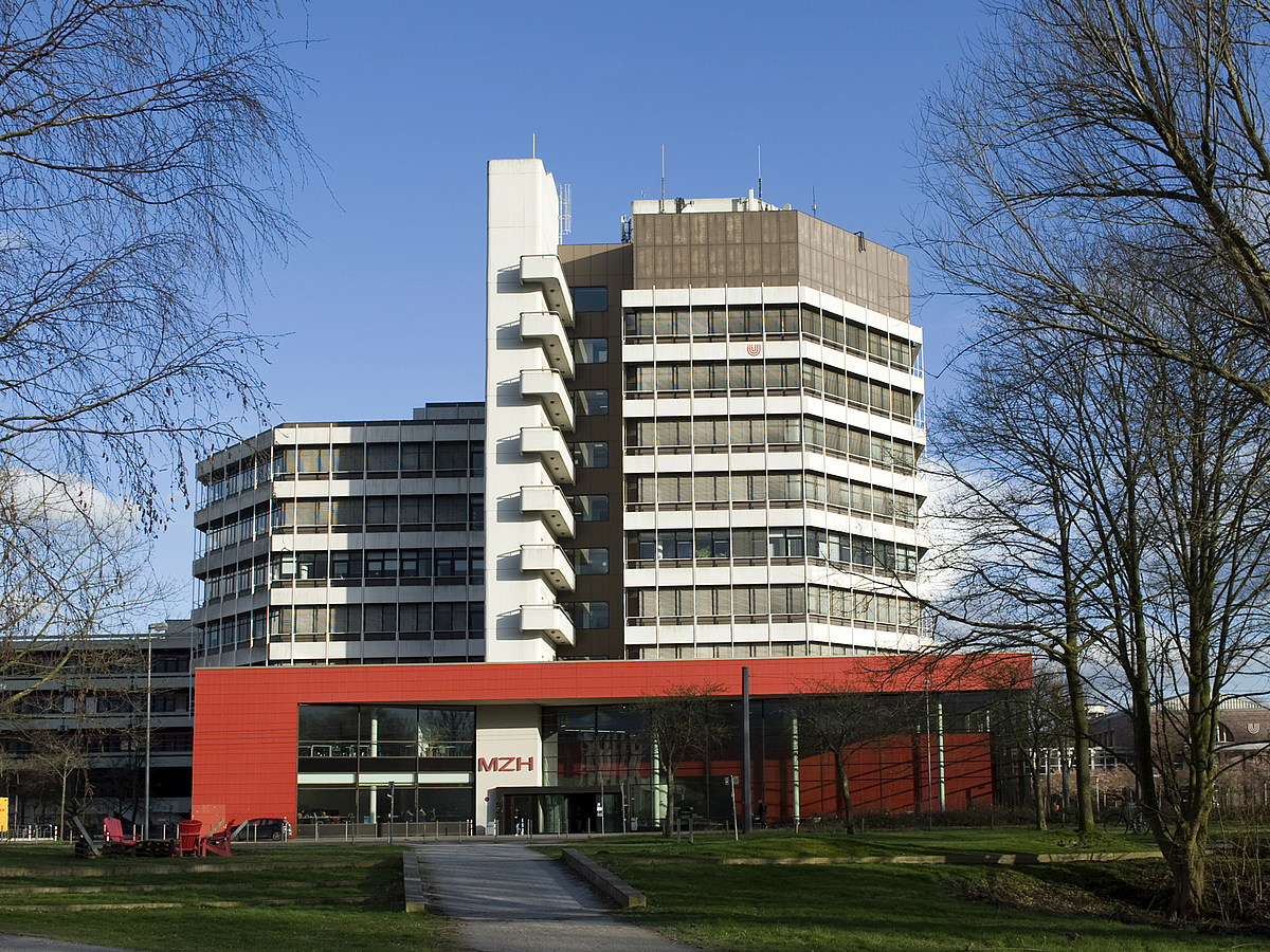 Staff Front view of MZH Mehrzweckhochhaus