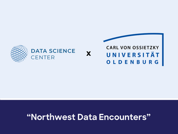 Text Northwest Data Encounter, Logo of the Data Science Center & the University of Oldenburg