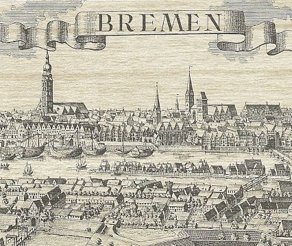 Grosses Panorma von Bremen - 1729