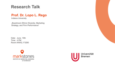 Zeigt den Schriftzug Research Talk darunter steht Prof. Dr. Lopo L. Rego