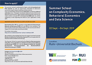 Summer School on Complexity Economics, Behavioral Economics and Data Science