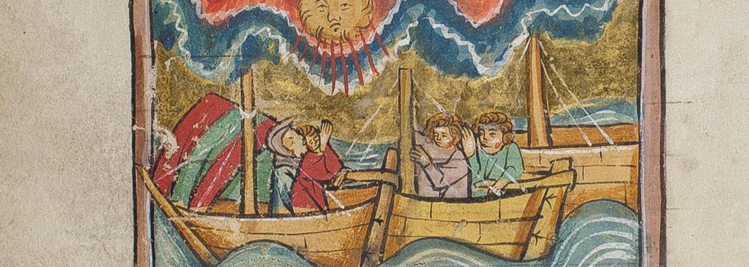 Mittelalterliche Hansekoggen (Schiffe) auf dem Meer