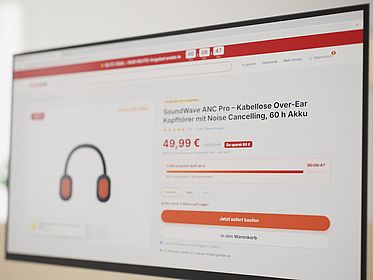 Ein Computer monitor mit einem geöffneten online handel