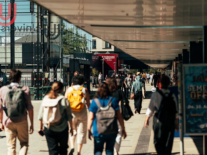 People on the boulevard.
