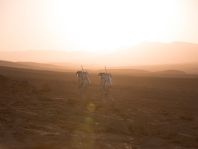 Sonnenuntergang in der Negev Wüste