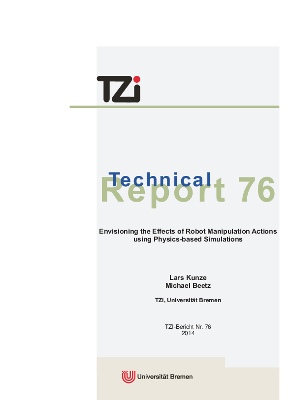 Envisioning the Effects of Robot Manipulation Actions using Physics-based Simulations