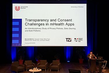 Mehrdad during his presentation at Esorics