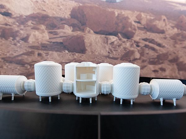 Modell von Unterkünfte auf dem Mars.