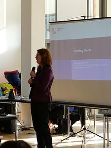 Präsentation beim Begrüßungsfrühstück