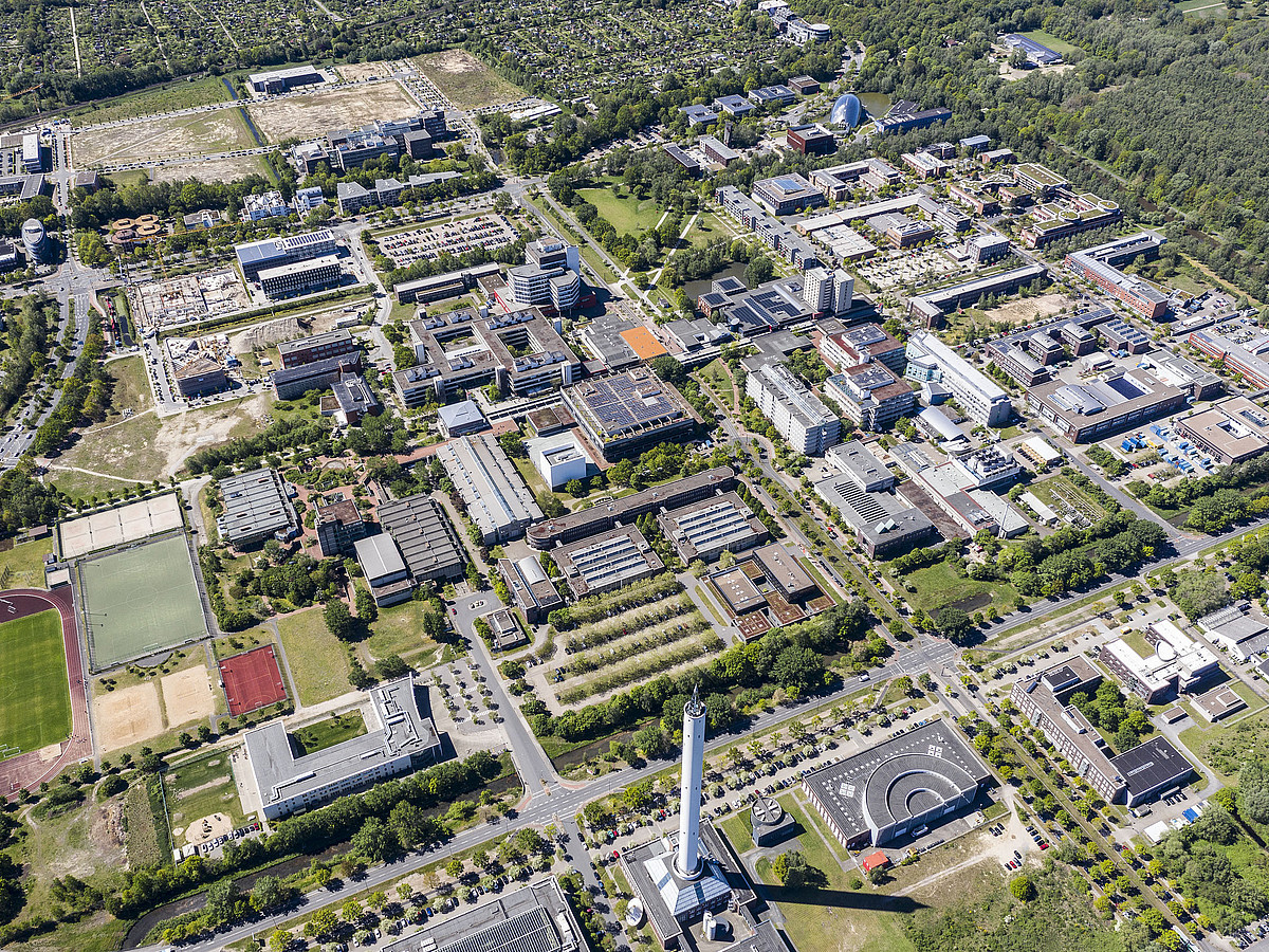 Luftaufnahme des Campus der Universität Bremen.
