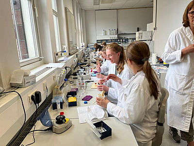 Arbeit mit dem Mikroskop