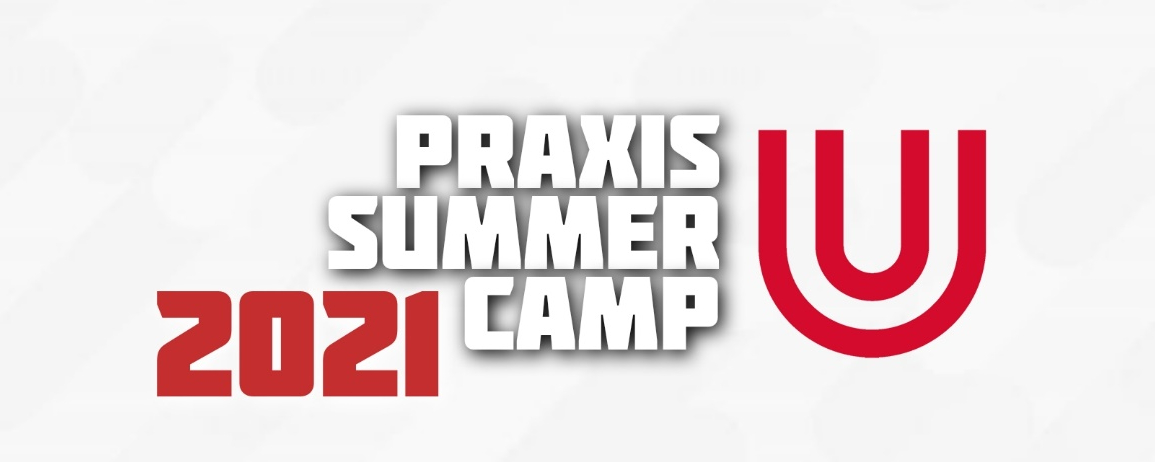 Schriftzug Praxis Summer Camp 2021 mit dem Uni Bremen Logo auf der rechten Seite