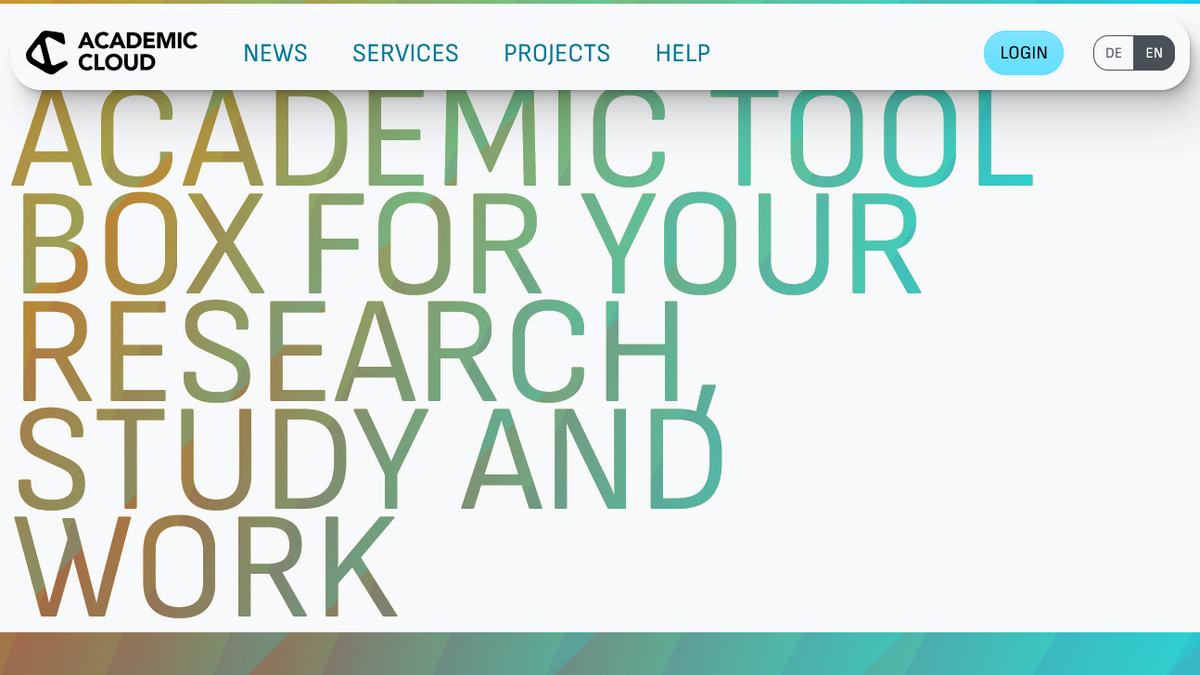 Startseite der Academic Cloud mit Login-Button