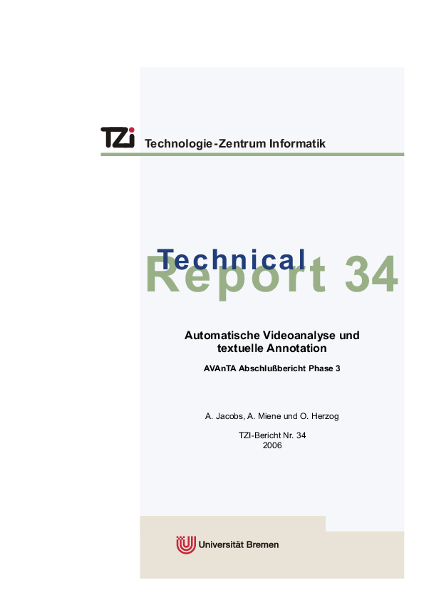 Automatische Videoanalyse und textuelle Annotation