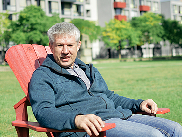 Ausbildungsleiter Torsten Radeke auf dem Campus