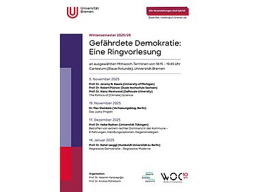 Auflistung der Termine der Vorlesungsreihe Profs gegen Rechts