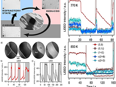In situ Low-Energy Electron Microscopy of Chemical Waves on a Composite V-oxide/Rh(110) Surface Article picture