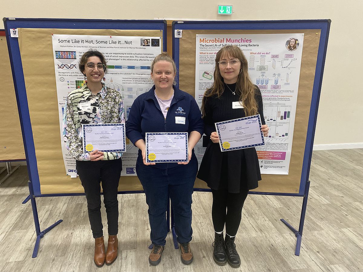 Greta, Mahum, Nahja (&Laura) haben alle "MarMic Teaching Excellence Awards" gewonnen