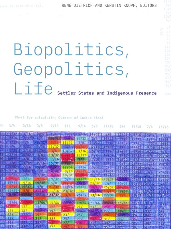 Buchcover "Biopolitics – Geopolitics – Life: Settler States and Indigenous Presences, Duke University Press, 2023