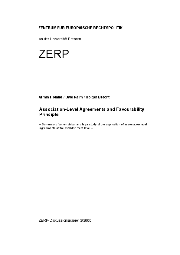 Association-Level Agreements and Favourability Principle