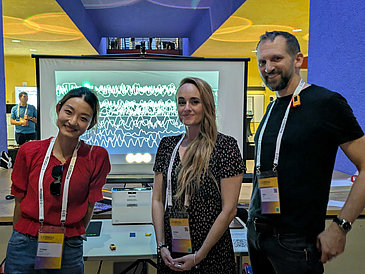 Izzie, Amber and Iddo at their BreathClip-Demo Izzie, Amber and Iddo at their BreathClip-Demo