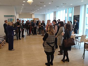 The participants of the policy briefing during the opening of the exhibition by Signe Ratso, Vice-Director General for Research and Innovation of the European Commission