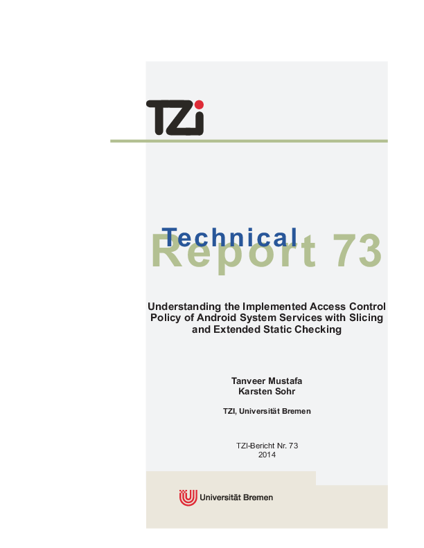 Understanding the Implemented Access Control Policy of Android System Services with Slicing and Extended Static Checking