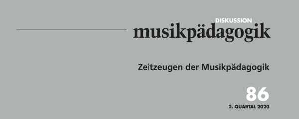 Cover der Zeitschrift Diskussion Musikpädagogik 86 zu Zeitzeugen der Musikpädagogik