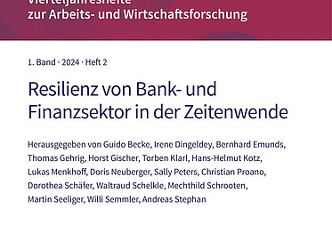 Das Bild zeigt das Titelblatt einer wissenschaftlichen Publikation aus der Reihe „Vierteljahreshefte zur Arbeits- und Wirtschaftsforschung“.