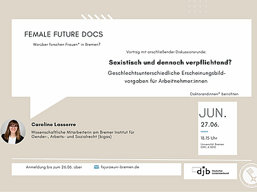 Plakat mit Informationen zur Veranstaltung aus dem Text