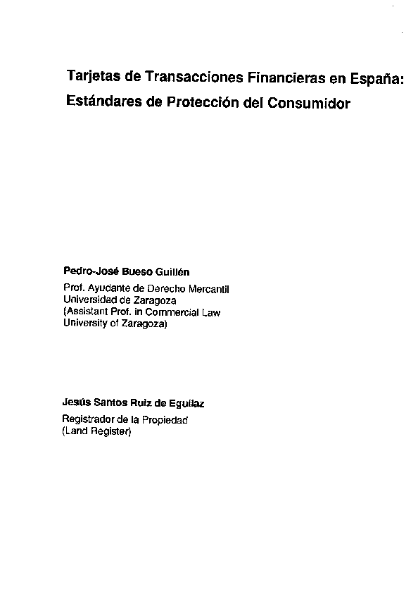 Tarjetas de Transacciones Financieras en Espana: Estándares de Protección del Consumidor