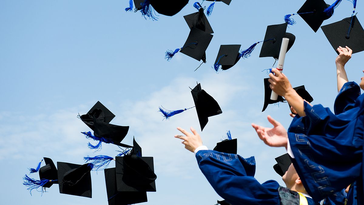 graduation graduate, celebrate, throw, mortar board, finish, hat, graduation, graduating, blue, hand, black, academic, air, background, cap, celebration, commencement, degree, done, education, end, mortarboard, people, school, sky, board, ceremony, college, happy, high, masters, mortar, student, university, accomplish, accomplishment, cheer, educate, fly, gown, grad, honor, joy, knowledge, learn, senior, succeed, success